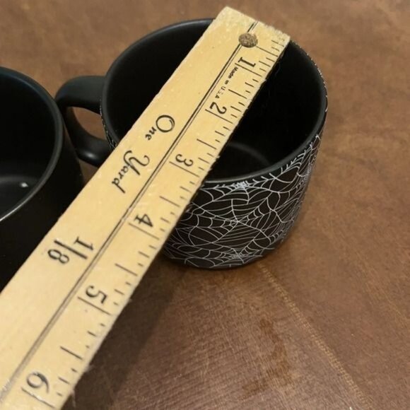 Two-Piece Happy Halloween Spider & Web Ceramic Mug Set Black & White - Picture 7 of 7